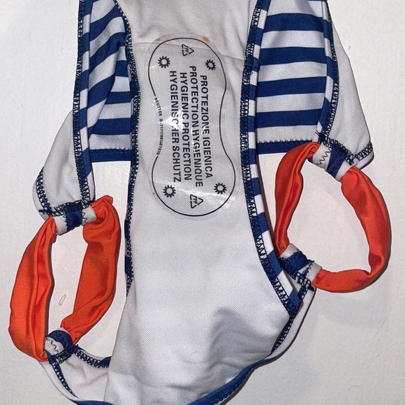 New Orange & Striped Push Up 2 Piece Convertible Bikini Swimsuit Suit Set M - Picture 14 of 15